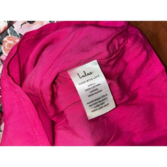 NWT Lulus Garden Pink Floral One-Shoulder Faux-Wrap Mini Dress Size XS womens - Picture 11 of 11